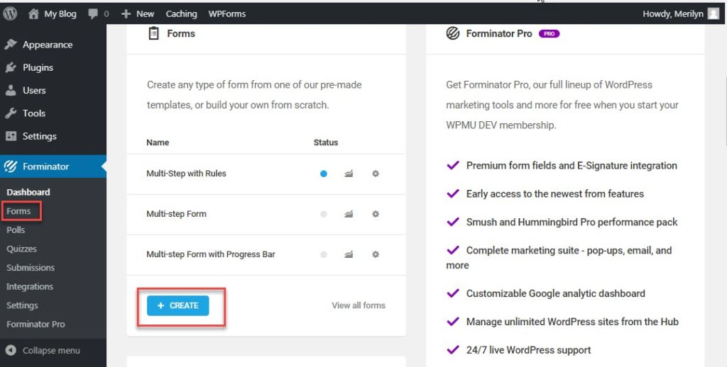 Forminator Select Forms
