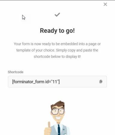 Forminator: Shortcode